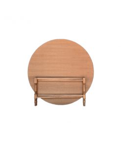 mesa redonda de madeira - como entregamos
