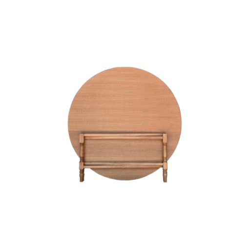 mesa redonda de madeira - como entregamos